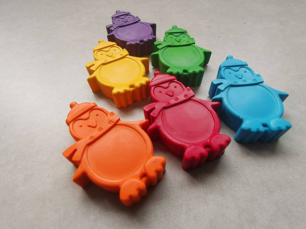 Penguin Crayons - Children's Crayons - Presents From The Elf Stocking Fillers - Party Favours - Christmas Eve Box - Presents For Kids -
