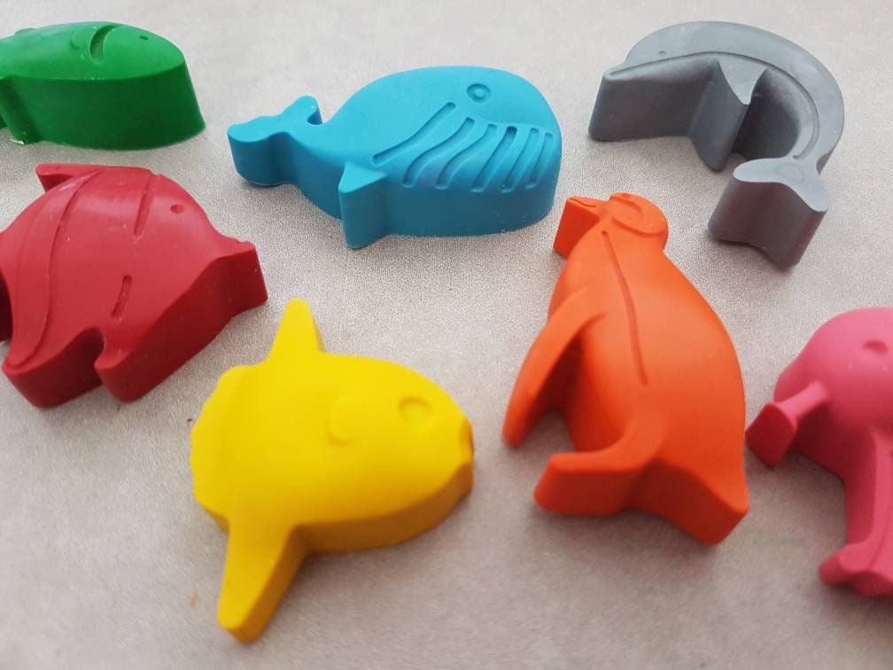 Ocean Themed Crayon Shapes - Under The Sea Themed Crayons - Kids Party Favours Party - Party Bag Fillers - Gift Set - Childrens Birthday
