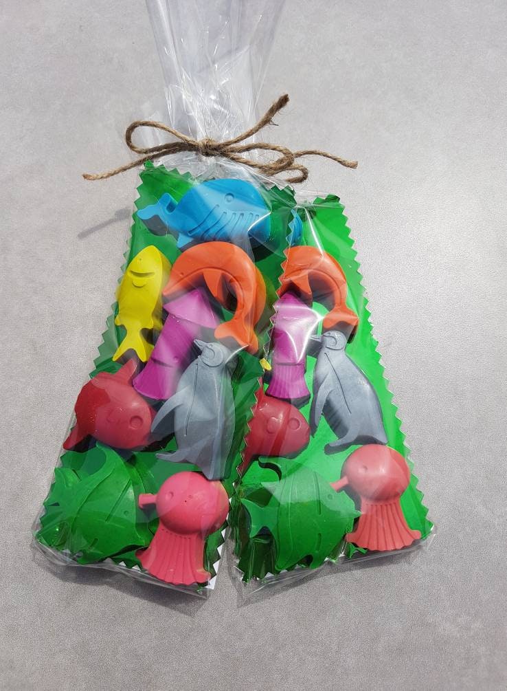 Ocean Themed Crayon Shapes - Under The Sea Themed Crayons - Kids Party Favours Party - Party Bag Fillers - Gift Set - Childrens Birthday