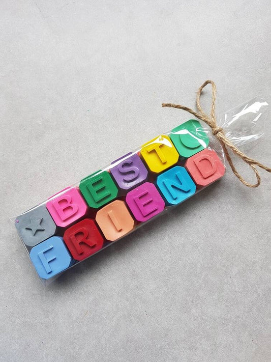 Best Friend Present - Children's Best friend - Children's Crayons - Gift For Best Friends - Besties - Birthday Present - Party Prizes