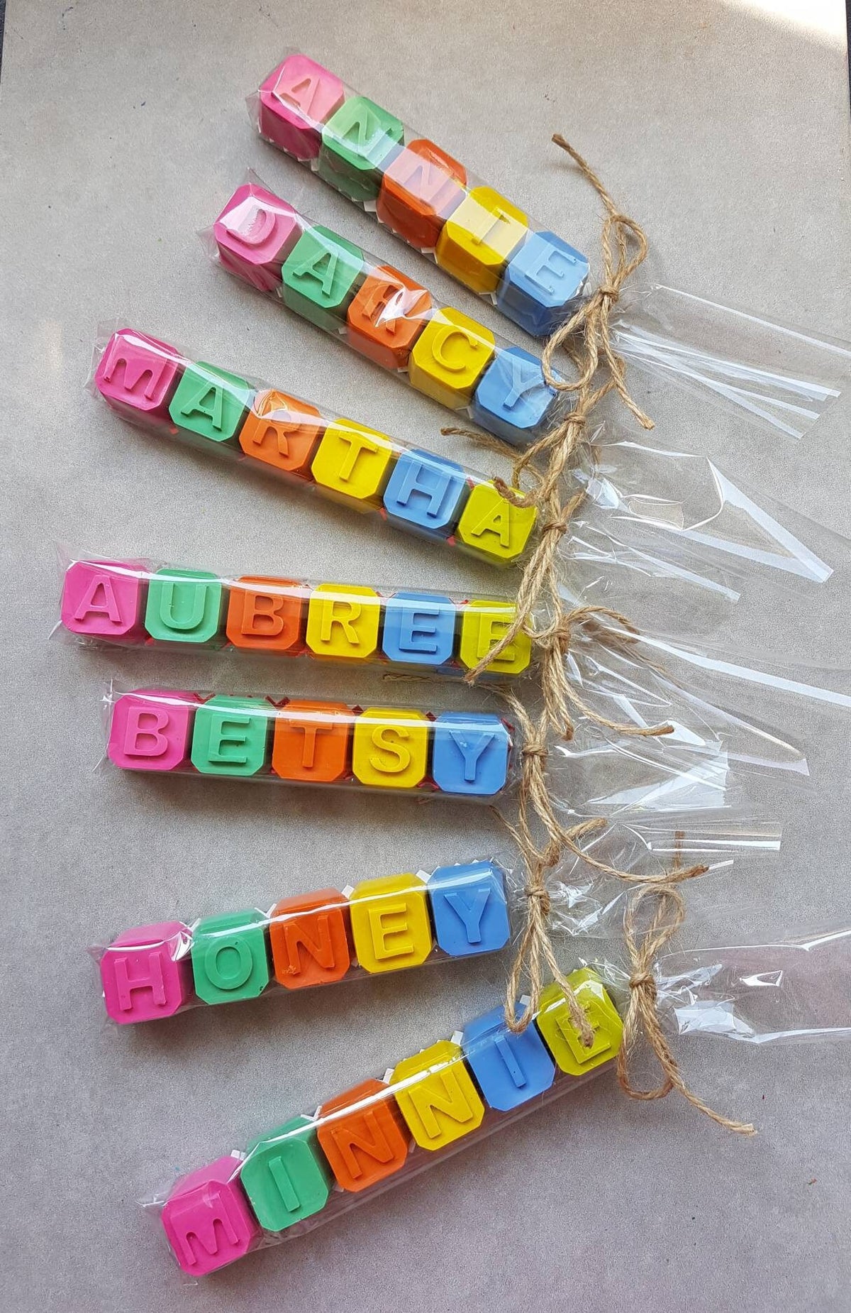 Childrens Name Crayons - Personalised Party Favours - Party Bag Fillers - Letter Crayons - Birthday Party Ideas - Wedding Favours