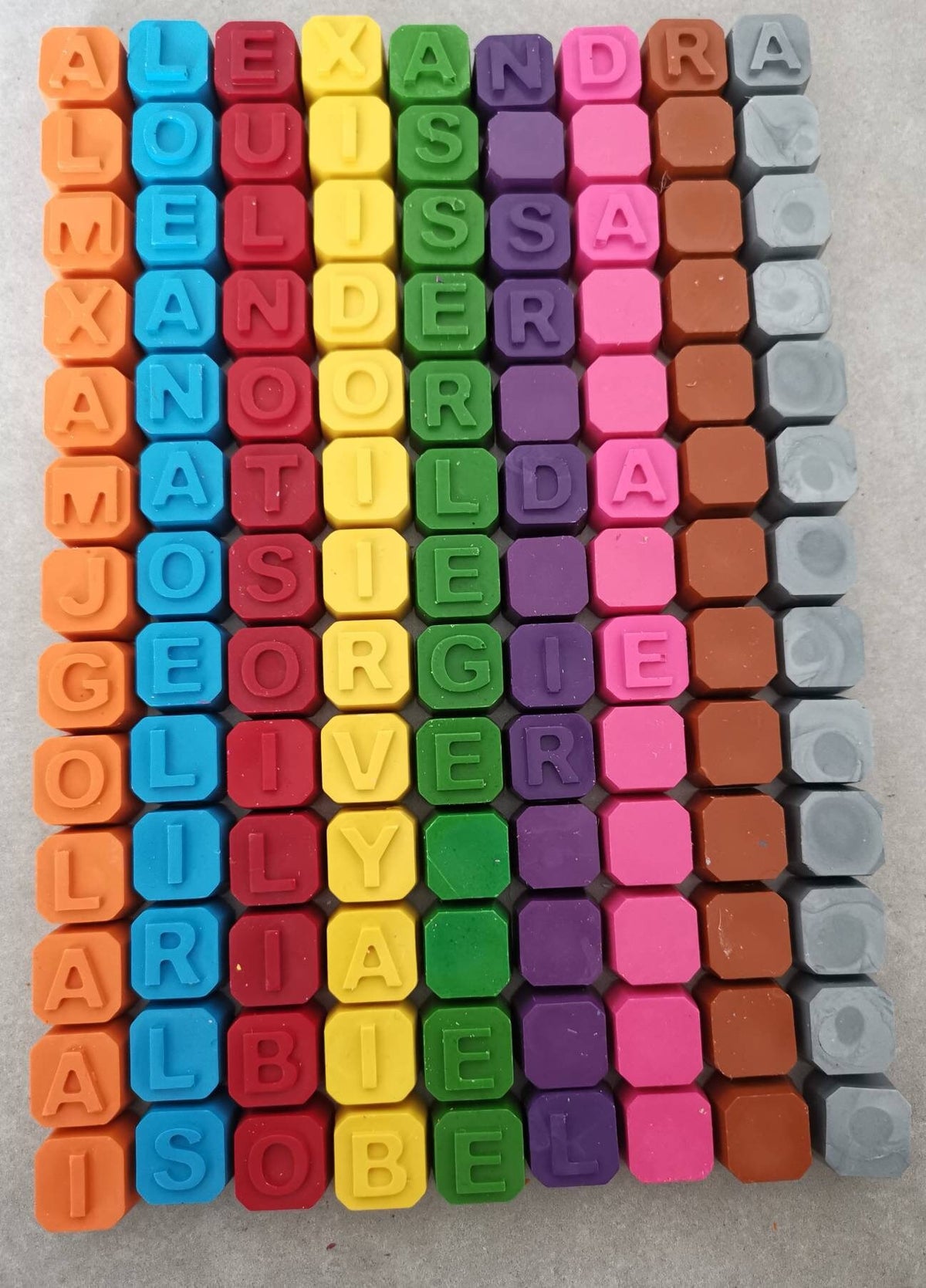 Childrens Name Crayons - Personalised Party Favours - Party Bag Fillers - Letter Crayons - Birthday Party Ideas - Wedding Favours