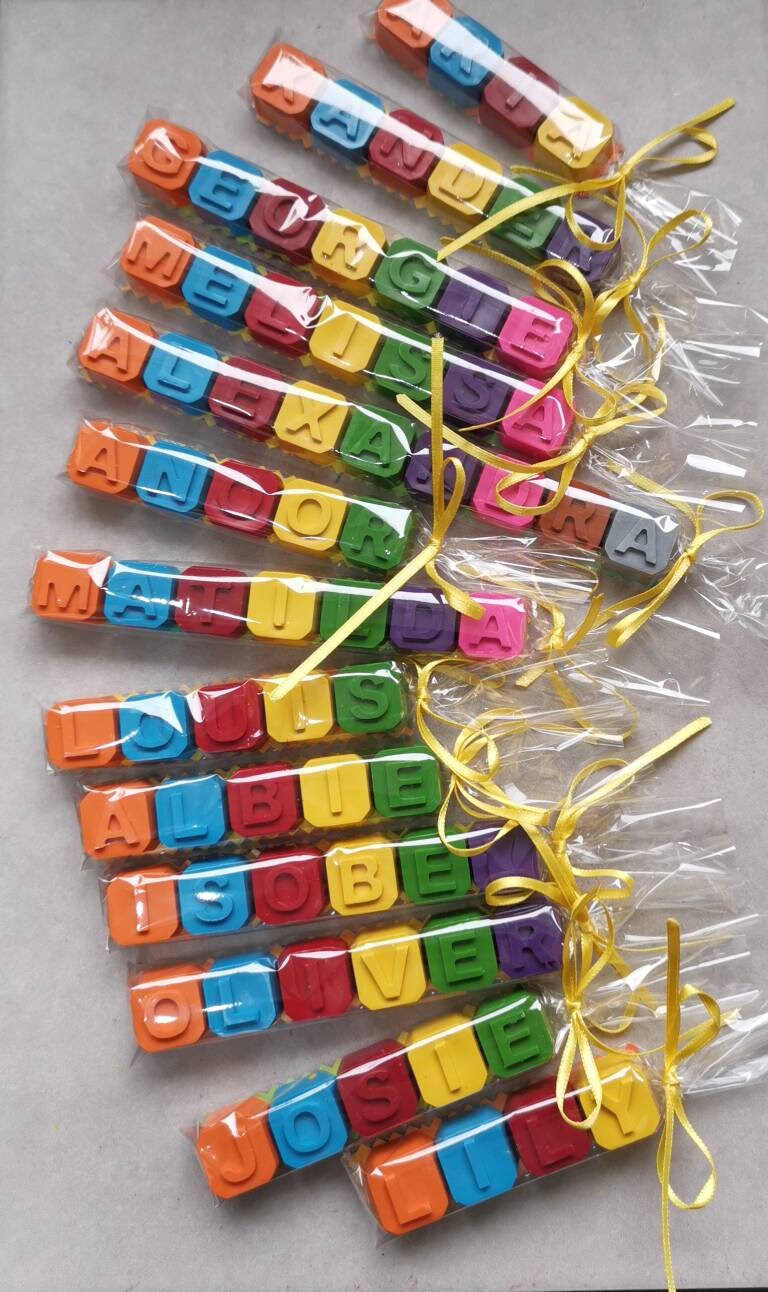 Childrens Name Crayons - Personalised Party Favours - Party Bag Fillers - Letter Crayons - Birthday Party Ideas - Wedding Favours